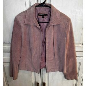 Revue Women Leather Jacket Medium Size 10 Light Pink